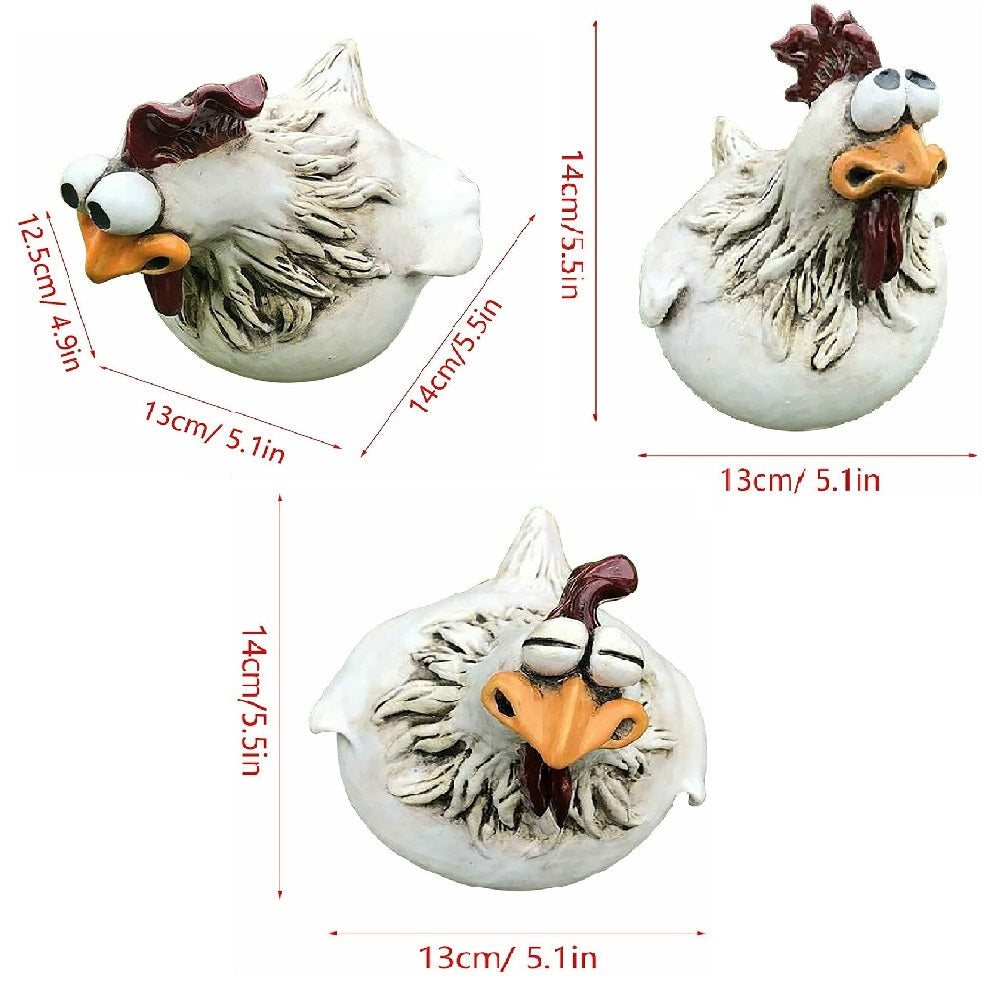 1+1 GRATIS | ChickenDeko - Statue di Galline con Grandi Occhi per il Giardino