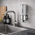 Dispenser per sapone a parete | Set dispenser per detersivo | Nero, Argento e Trasparente | SeifenFlow