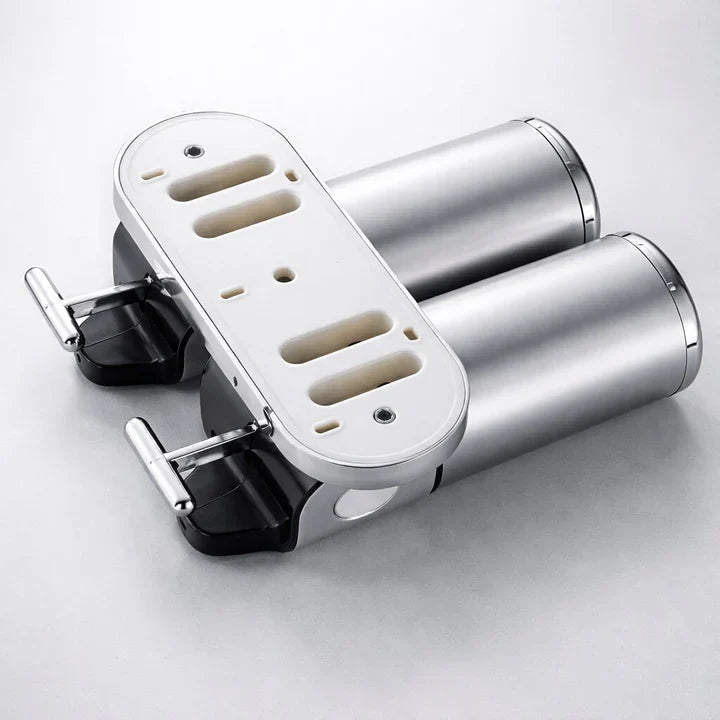 Dispenser per sapone a parete | Set dispenser per detersivo | Nero, Argento e Trasparente | SeifenFlow