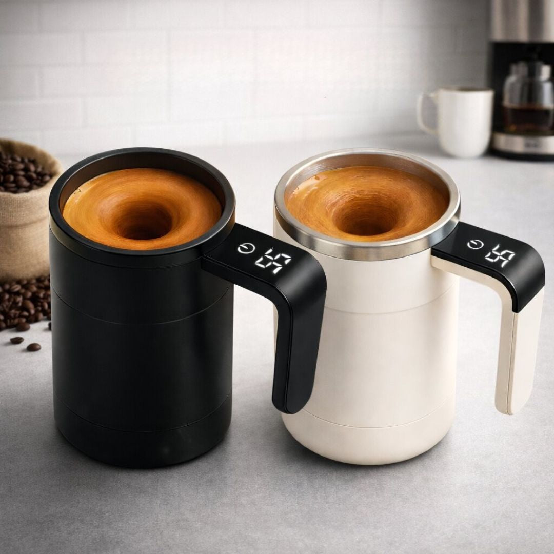 Tazza auto-mescolante con LCD e USB | Tazza automatica per caffè e altro | RührMeister