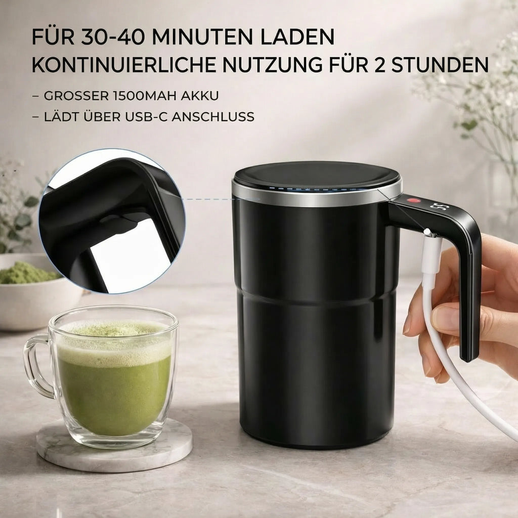 Tazza auto-mescolante con LCD e USB | Tazza automatica per caffè e altro | RührMeister