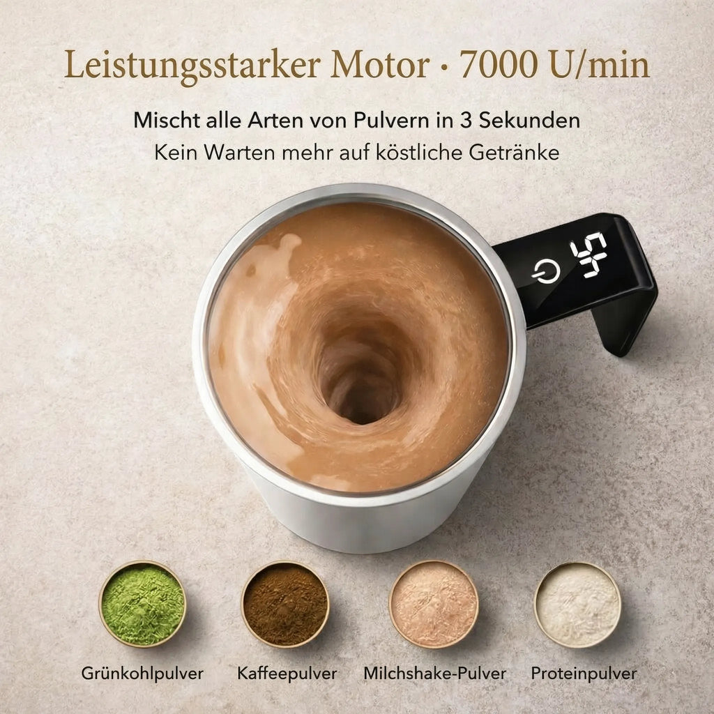 Tazza auto-mescolante con LCD e USB | Tazza automatica per caffè e altro | RührMeister