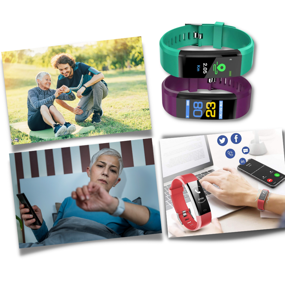 Sandsberg | Smartwatch Senior – Fitness Tracker di base con contapassi, monitoraggio della frequenza cardiaca e design intuitivo