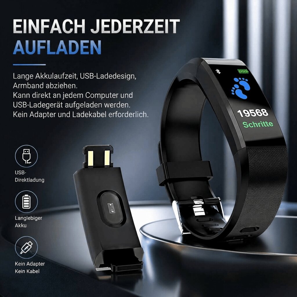 Smartwatch per Anziani con Funzioni di Salute | Orologio Fitness Tracker con Grande Display | CuoreGuardia