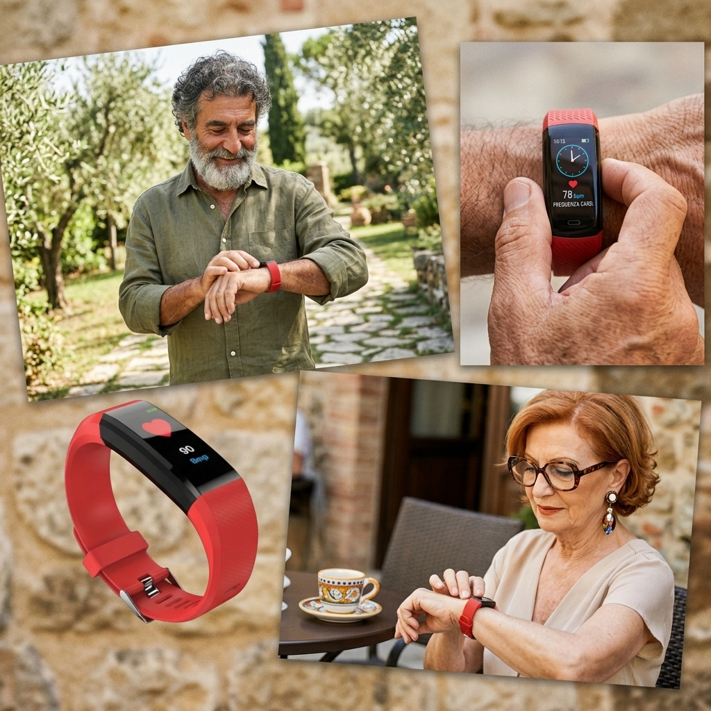 Smartwatch per Anziani con Cardiofrequenzimetro Facile da Usare Braccialetto Fitness Semplice