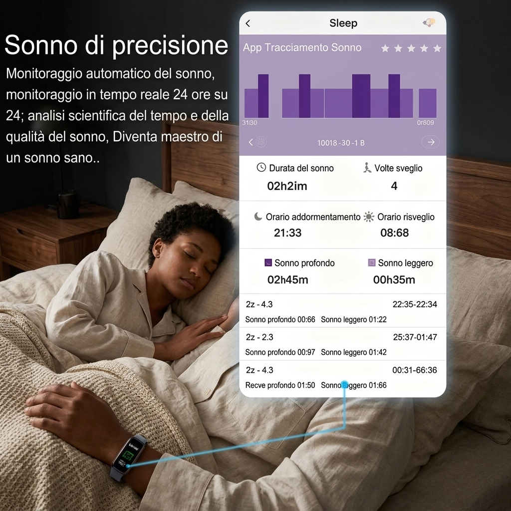 Smartwatch Fitness Tracker Cardiofrequenzimetro ECG Monitor Sonno