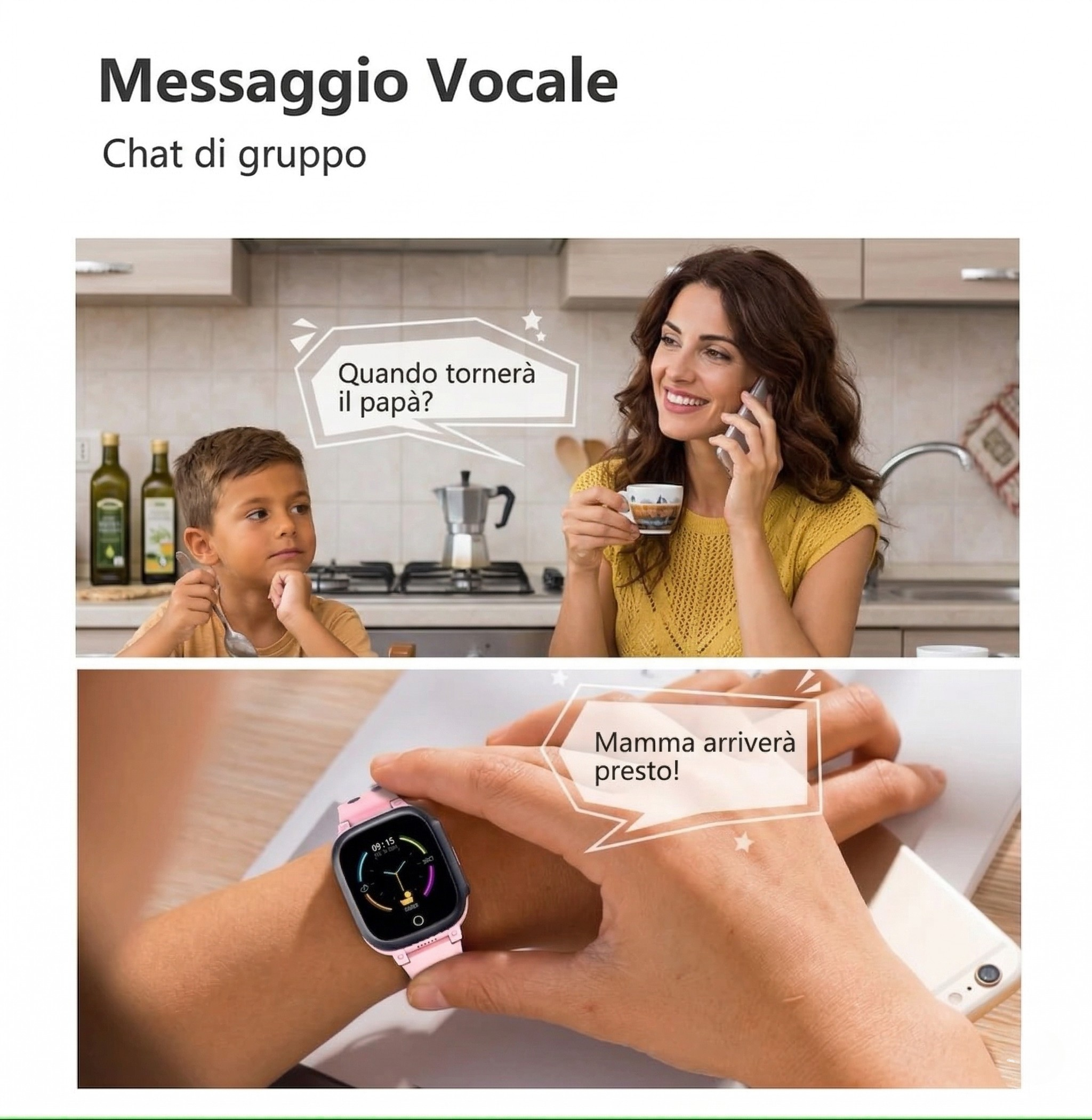 Smartwatch Bambini 4G GPS con Videochiamate Pulsante SOS Contatti Orologio Tracker