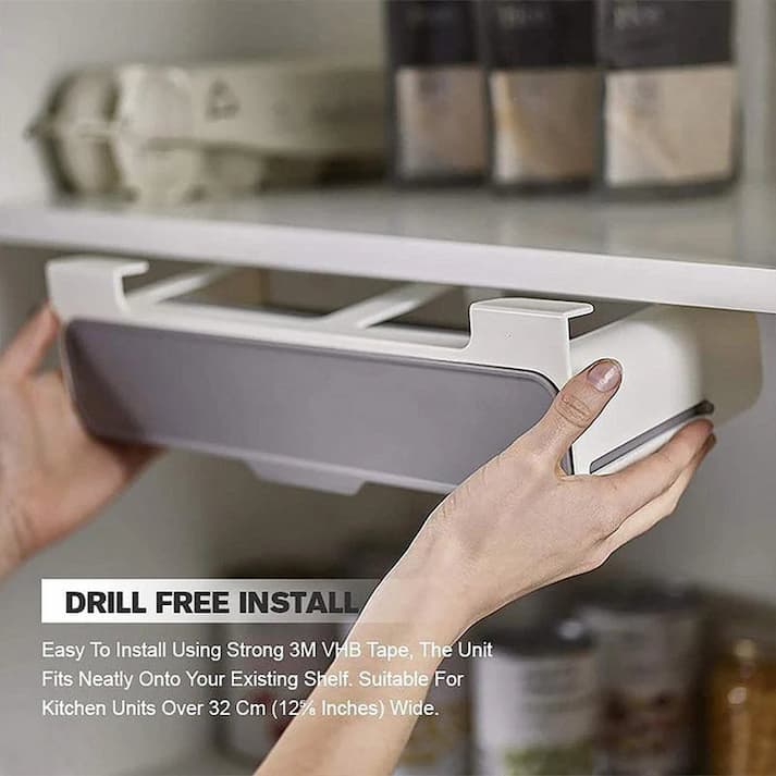 50% di sconto - GlideShelf - Mensola a sospensione per spezie con cassetto estraibile - Offerta limitata