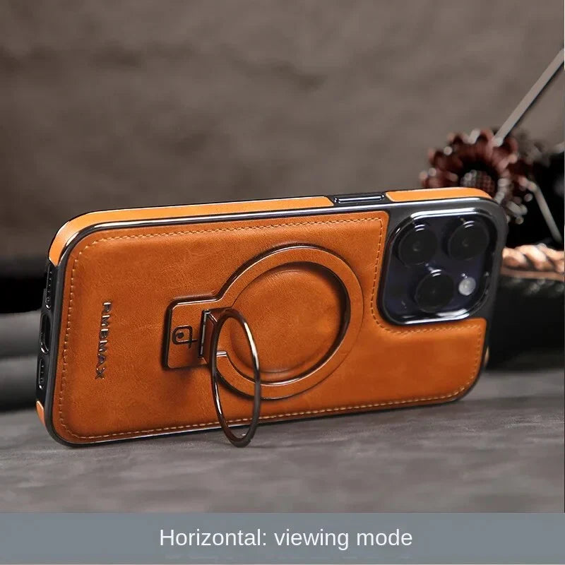 🎁Custodia in pelle di lusso con supporto invisibile per iPhone🎁
