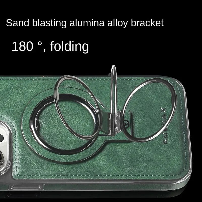🎁Custodia in pelle di lusso con supporto invisibile per iPhone🎁