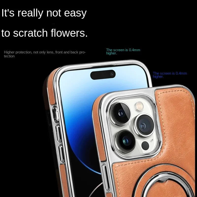 🎁Custodia in pelle di lusso con supporto invisibile per iPhone🎁