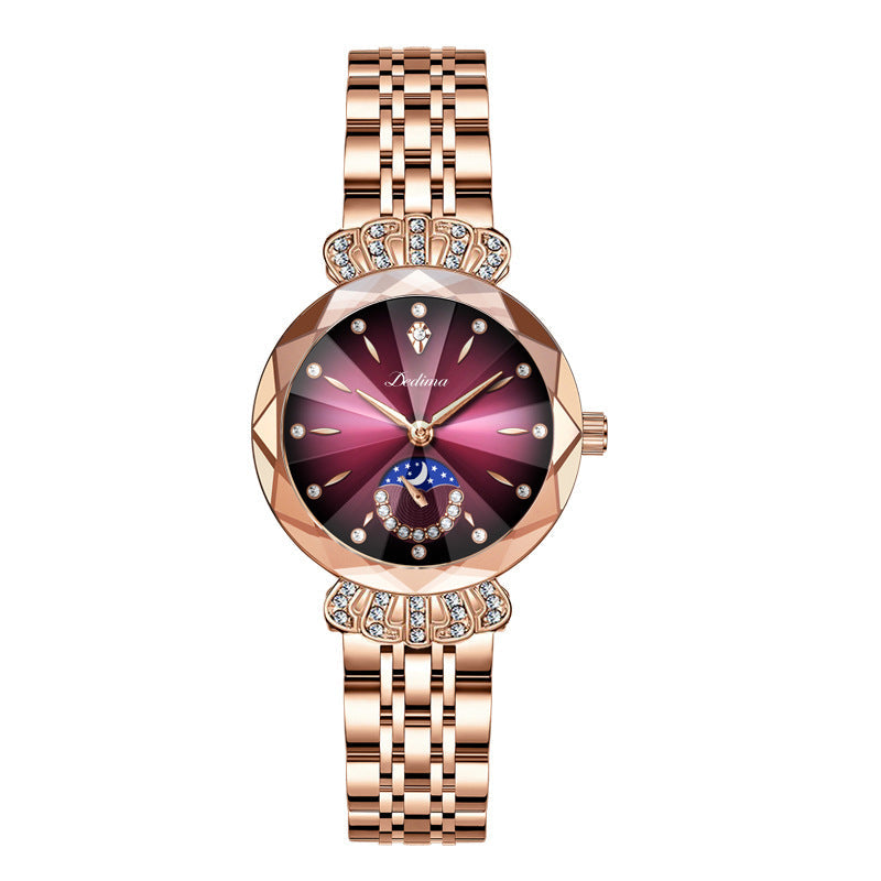 Orologio da Donna LuxeLuna con Diamanti a Forma di Luna | Design elegante con scintillanti accenti di diamanti