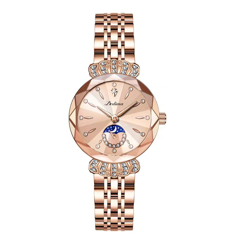 Orologio da Donna LuxeLuna con Diamanti a Forma di Luna | Design elegante con scintillanti accenti di diamanti