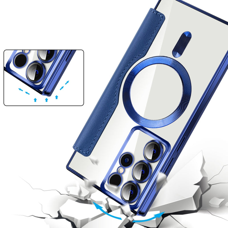 Sandsberg | Custodia Flip Magnetica per Samsung | Struttura in Pelle con Supporto per Anello