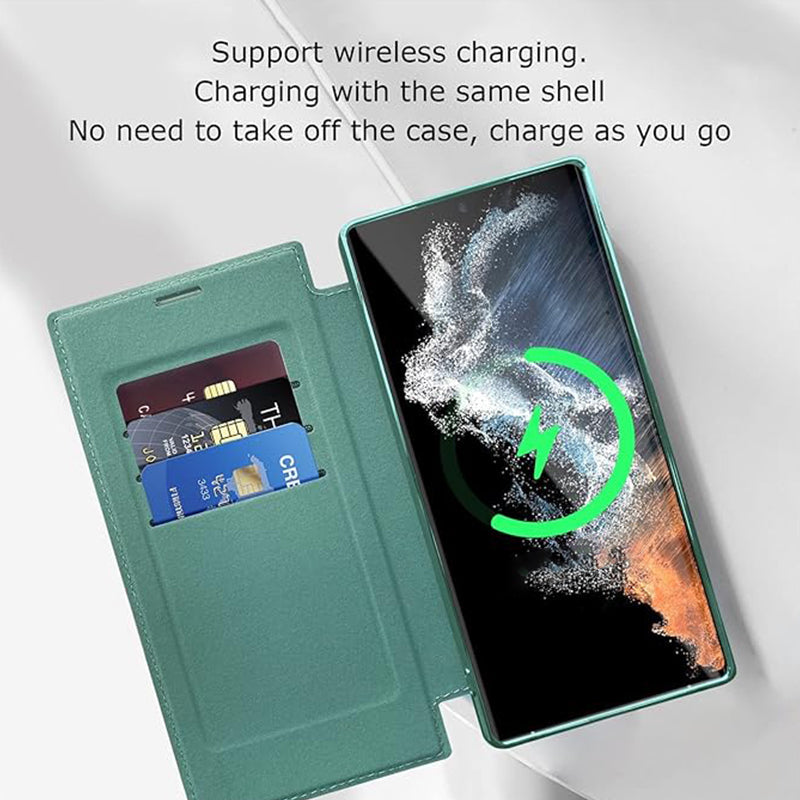 Sandsberg | Custodia Flip Magnetica per Samsung | Struttura in Pelle con Supporto per Anello