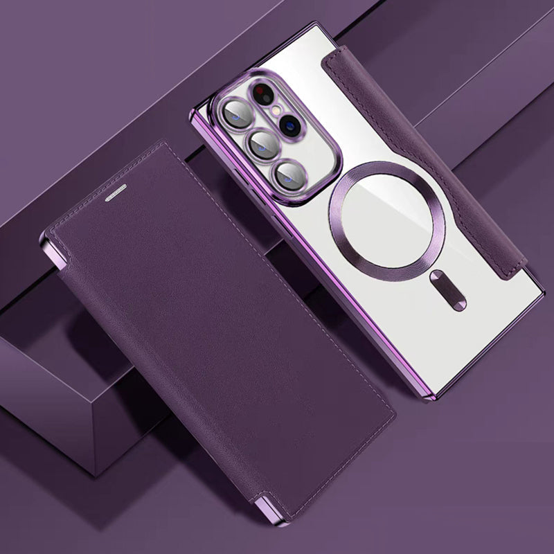 Sandsberg | Custodia Flip Magnetica per Samsung | Struttura in Pelle con Supporto per Anello
