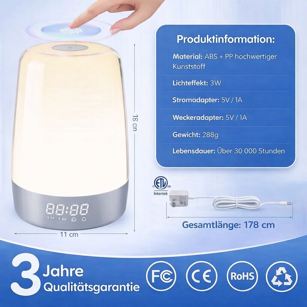 Sveglia con luce naturale | Lampada per luce diurna | Wake Up Light | LichtRise