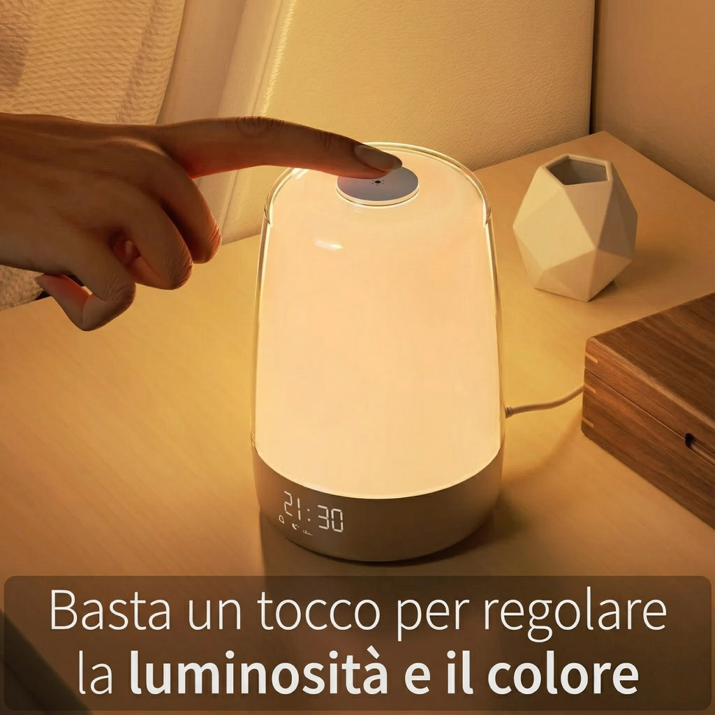 Sveglia Luminosa con Simulazione Alba e Tramonto Lampada LED Smart