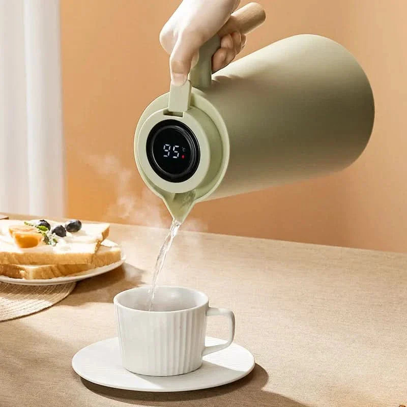 Thermos con indicatore di temperatura | Caraffa isolante da 1 litro per caffè e tè | Heatina