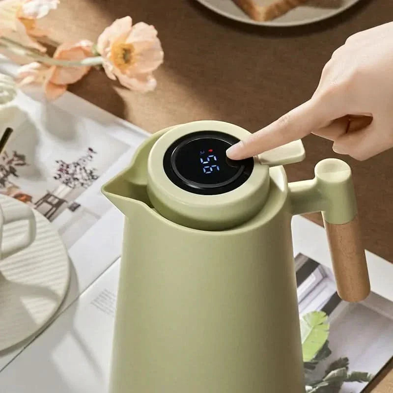 Thermos con indicatore di temperatura | Caraffa isolante da 1 litro per caffè e tè | Heatina
