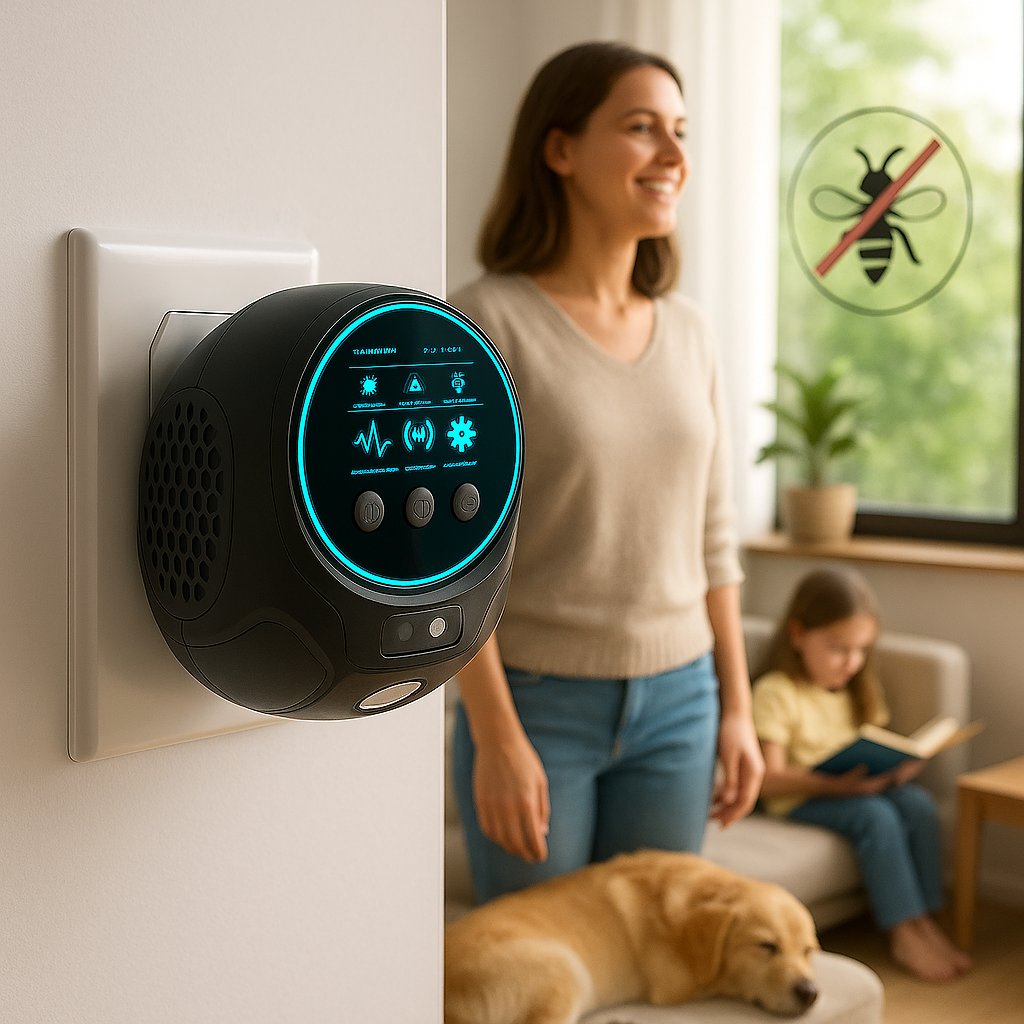 Dispositivo Ultrasuoni per Vespe, Api e Topi | Protezione Antiparassitaria a 360 Gradi per Casa e Terrazza | Schallwacht