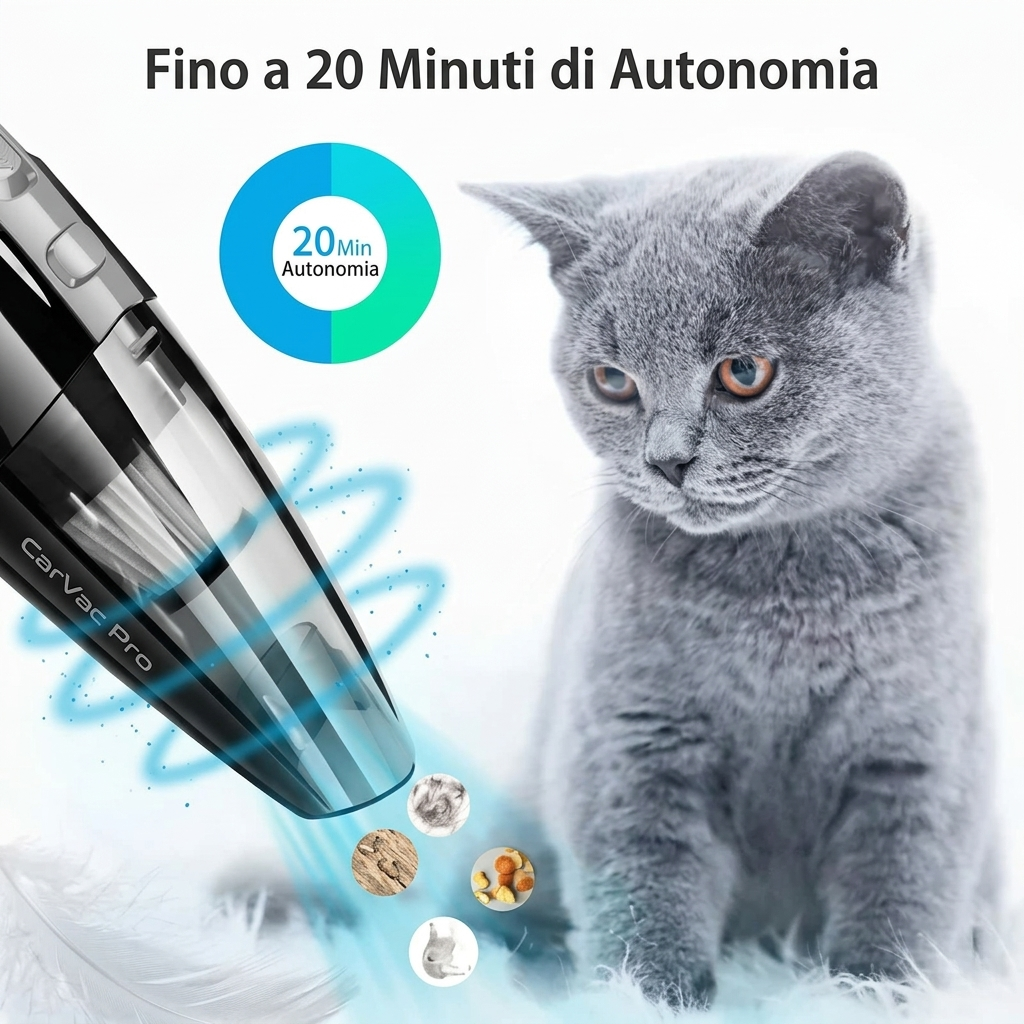 Aspirapolvere Portatile Potente Senza Fili per Auto Casa Ricaricabile