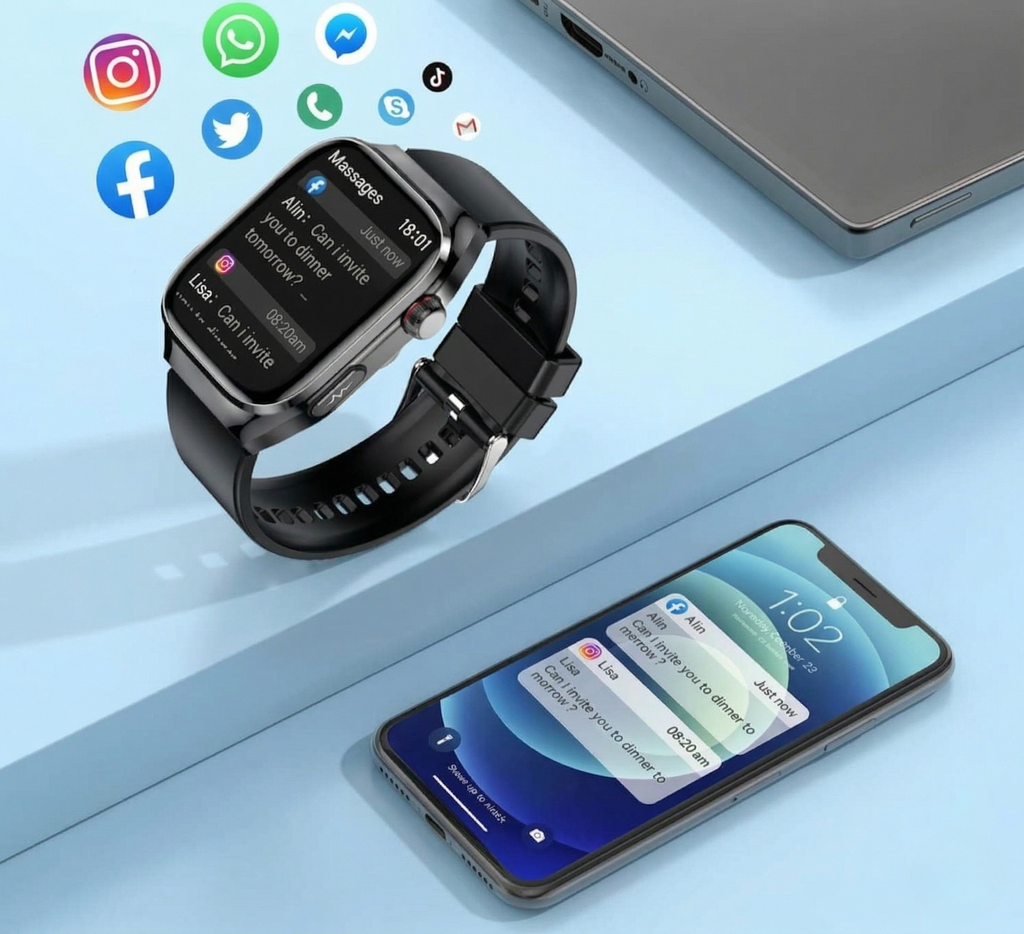 Smartwatch Monitor Salute ECG Frequenza Cardiaca Bluetooth