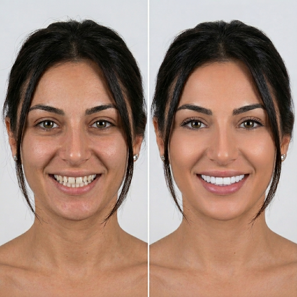 Faccette Dentali Istantanee per Arcata Superiore e Inferiore Sorriso Naturale